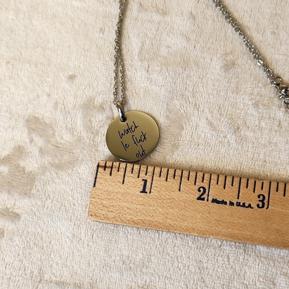 Watch Le F*ck Out Necklace Silver Tone - Picture 8 of 11